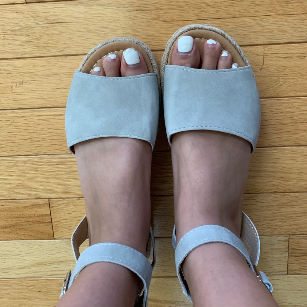 Gray Platform Sandals